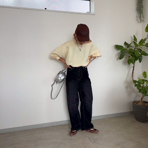 レディース　フロッキーデニムパンツ（anna）