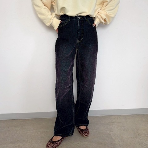 レディース　フロッキーデニムパンツ（anna）