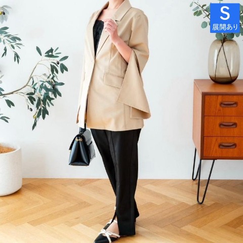 レディース　裾パールモチーフ付きパンツ（serimash）