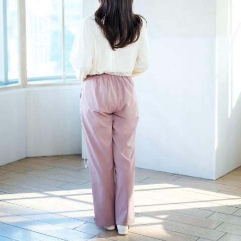 レディース　裾パールモチーフ付きパンツ（serimash）