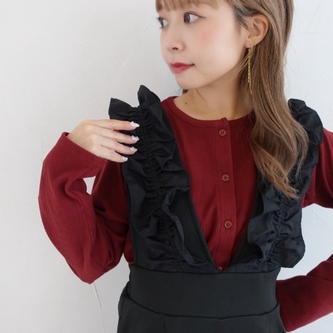 レディース　リブニットソーカーディガン（miyu）