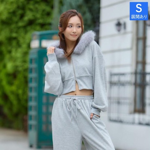 レディース　ファーフードZIPパーカー（NUTS×れいたぴ）