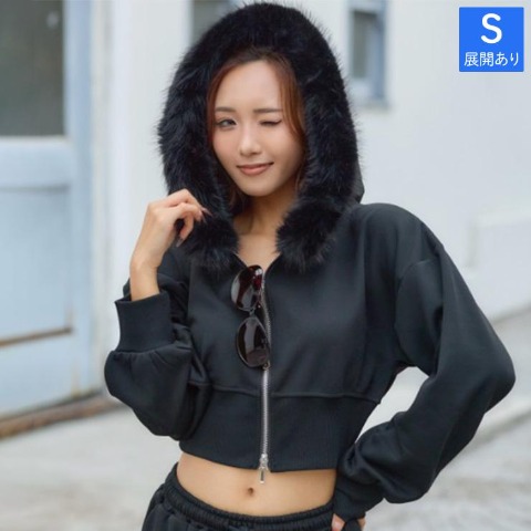 レディース　ファーフードZIPパーカー（NUTS×れいたぴ）