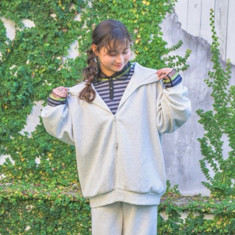 レディース　襟2WAYダンボールパーカ（Taiyou）