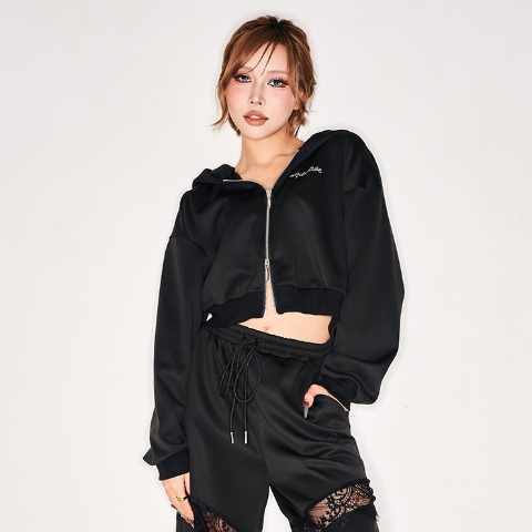 レディース　ラメロゴダブルジップパーカー（まぁみ×きぃぃりぷ）