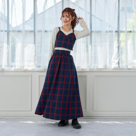 レディース　ショート丈チェック柄ビスチェ（Rui）