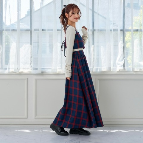 レディース　ショート丈チェック柄ビスチェ（Rui）