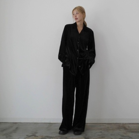 レディース　ベロアロングスリーブシャツ（hideka）