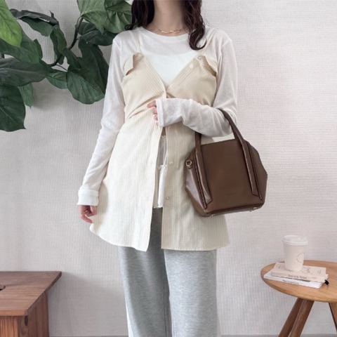 レディース　マルチウェイストライプシャツ（TOMO）