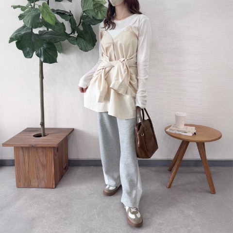 レディース　マルチウェイストライプシャツ（TOMO）