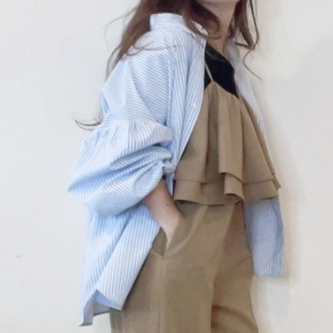 レディース　ストライプシャツ（chico）