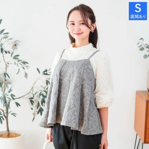 レディース　花柄プリーツビスチェ（serimash）