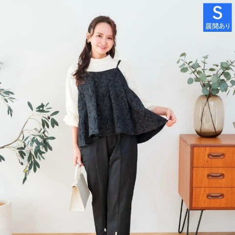 レディース　花柄プリーツビスチェ（serimash）