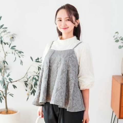 レディース　チュールドッキング2WAYブラウス（serimash）