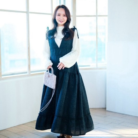 レディース　チュールドッキング2WAYブラウス（serimash）