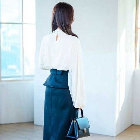 レディース　チュールドッキング2WAYブラウス（serimash）