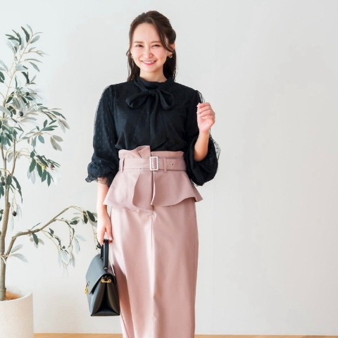 レディース　チュールドッキング2WAYブラウス（serimash）