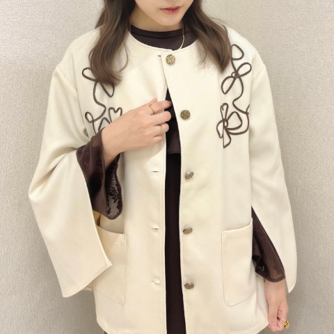 レディース　コーデ刺繍ジャケット（mog）