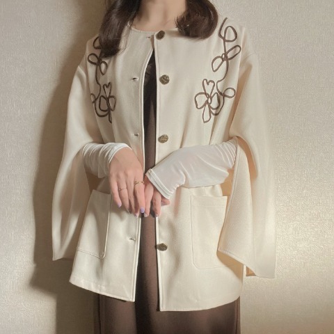 レディース　コーデ刺繍ジャケット（mog）