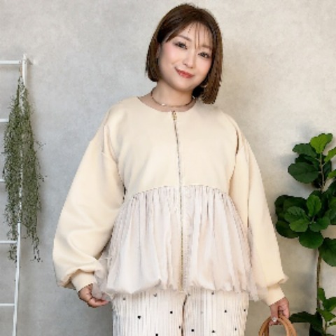 レディース　裾バルーンダンボールブルゾン(sappi)
