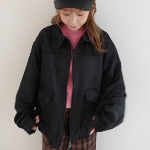 レディース　ヴィンテージ加工合皮ジャケット（miyu）