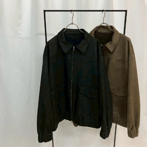 レディース　ヴィンテージ加工合皮ジャケット（miyu）