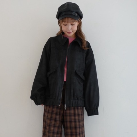 レディース　ヴィンテージ加工合皮ジャケット（miyu）