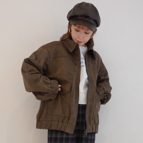 レディース　ヴィンテージ加工合皮ジャケット（miyu）