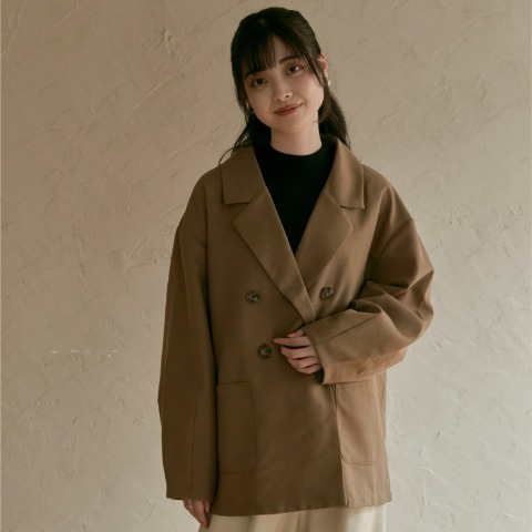 レディース　オーバーサイズジャケット(choco)