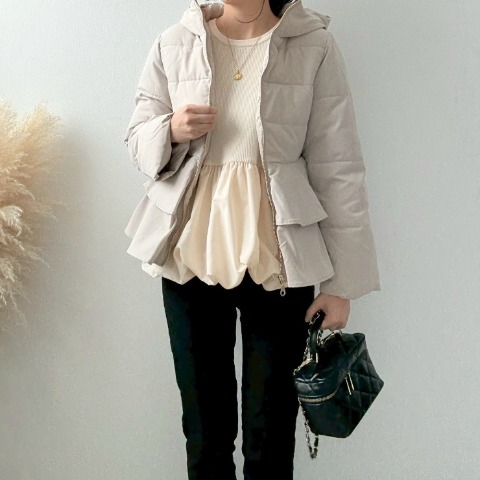 レディース　ペプラム中綿ジャケット(misato)