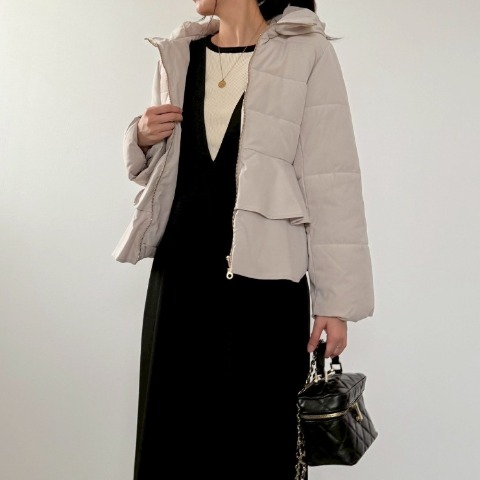 レディース　ペプラム中綿ジャケット(misato)