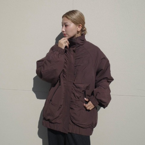 レディース　止水ジップ使いブルゾン(hideka)