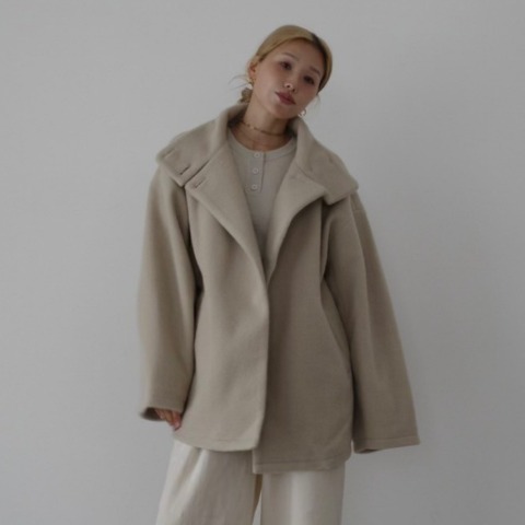 レディース　スタンドカラーコート(hideka)