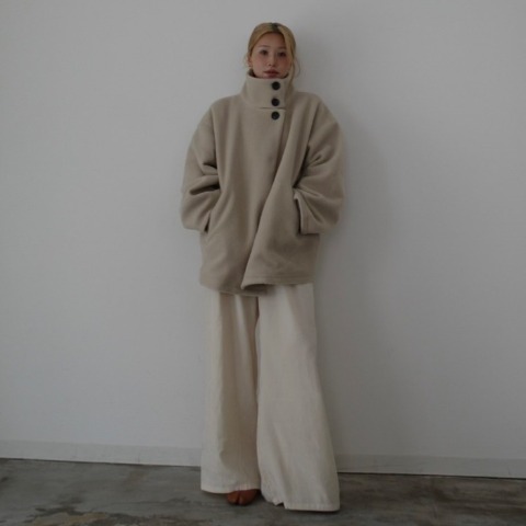 レディース　スタンドカラーコート(hideka)