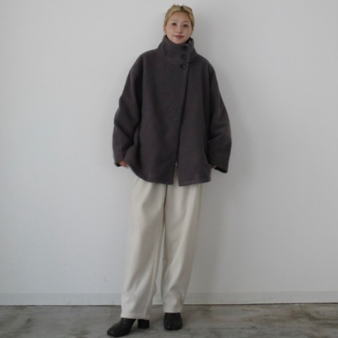 レディース　スタンドカラーコート(hideka)