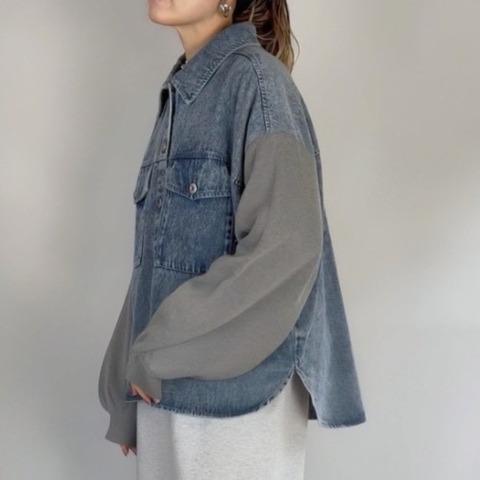 レディース　袖ニットデニムジャケット（Natsumi）