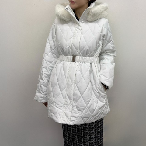 レディース　ベルト付き中綿コート（yuki）