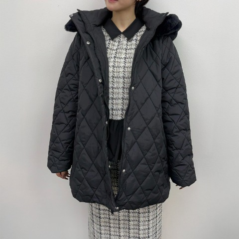 レディース　ベルト付き中綿コート（yuki）