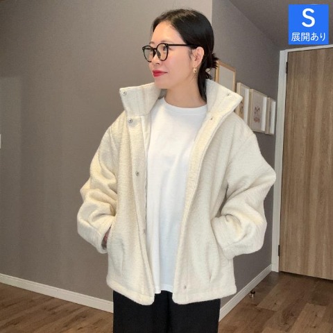 レディース　シープ調ボアスタンドブルゾン（ammy）