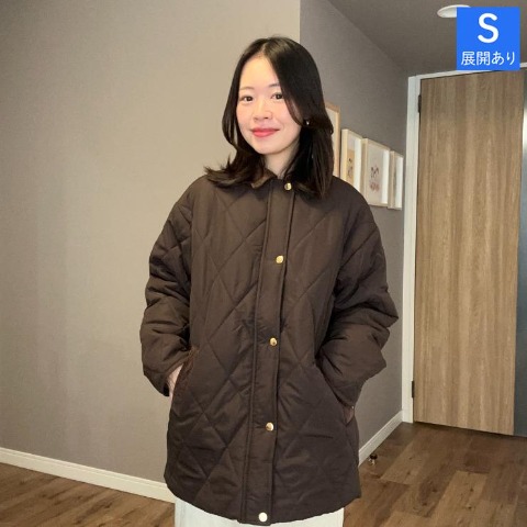 レディース　コーデュロイ襟キルトコート（ammy)