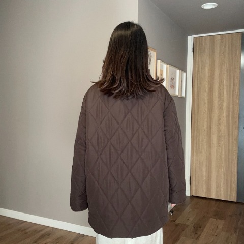 レディース　コーデュロイ襟キルトコート（ammy)