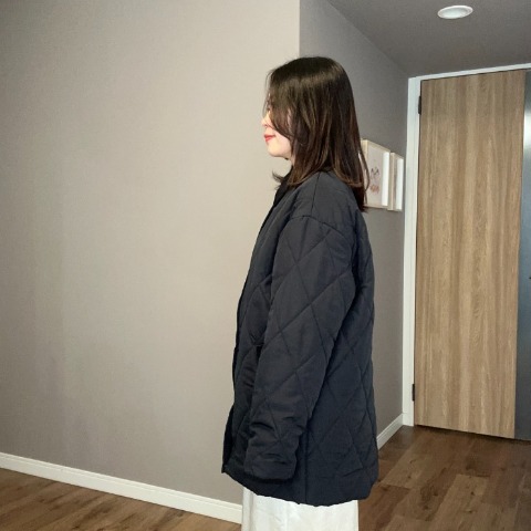 レディース　コーデュロイ襟キルトコート（ammy)