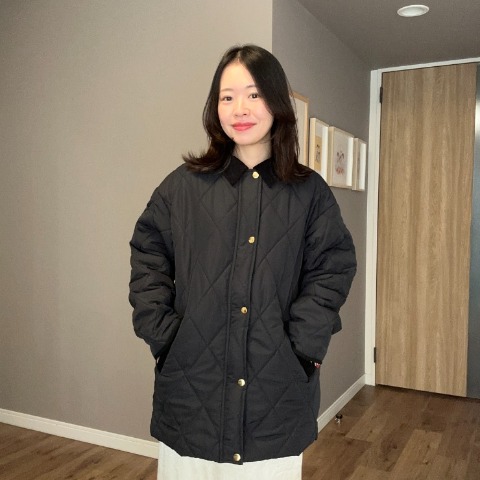 レディース　コーデュロイ襟キルトコート（ammy)