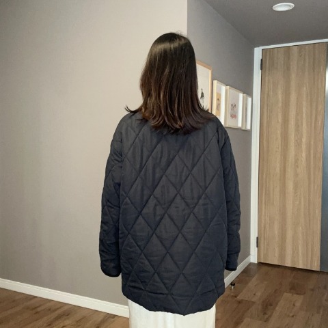 レディース　コーデュロイ襟キルトコート（ammy)