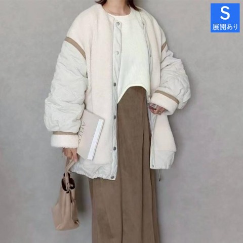 レディース　キルト切替ボアジャケット（ちゃな）