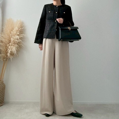 レディース　袖スリットツイードジャケット（misato）