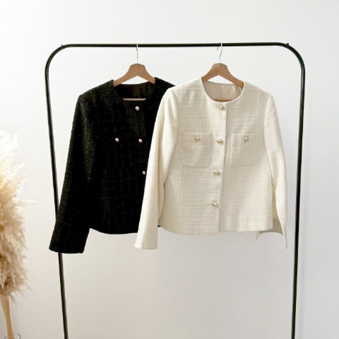 レディース　袖スリットツイードジャケット（misato）