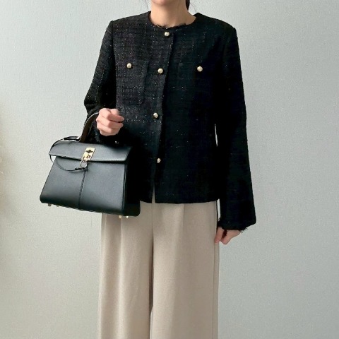 レディース　袖スリットツイードジャケット（misato）