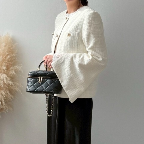 レディース　袖スリットツイードジャケット（misato）