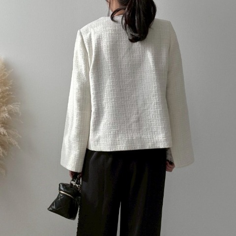 レディース　袖スリットツイードジャケット（misato）